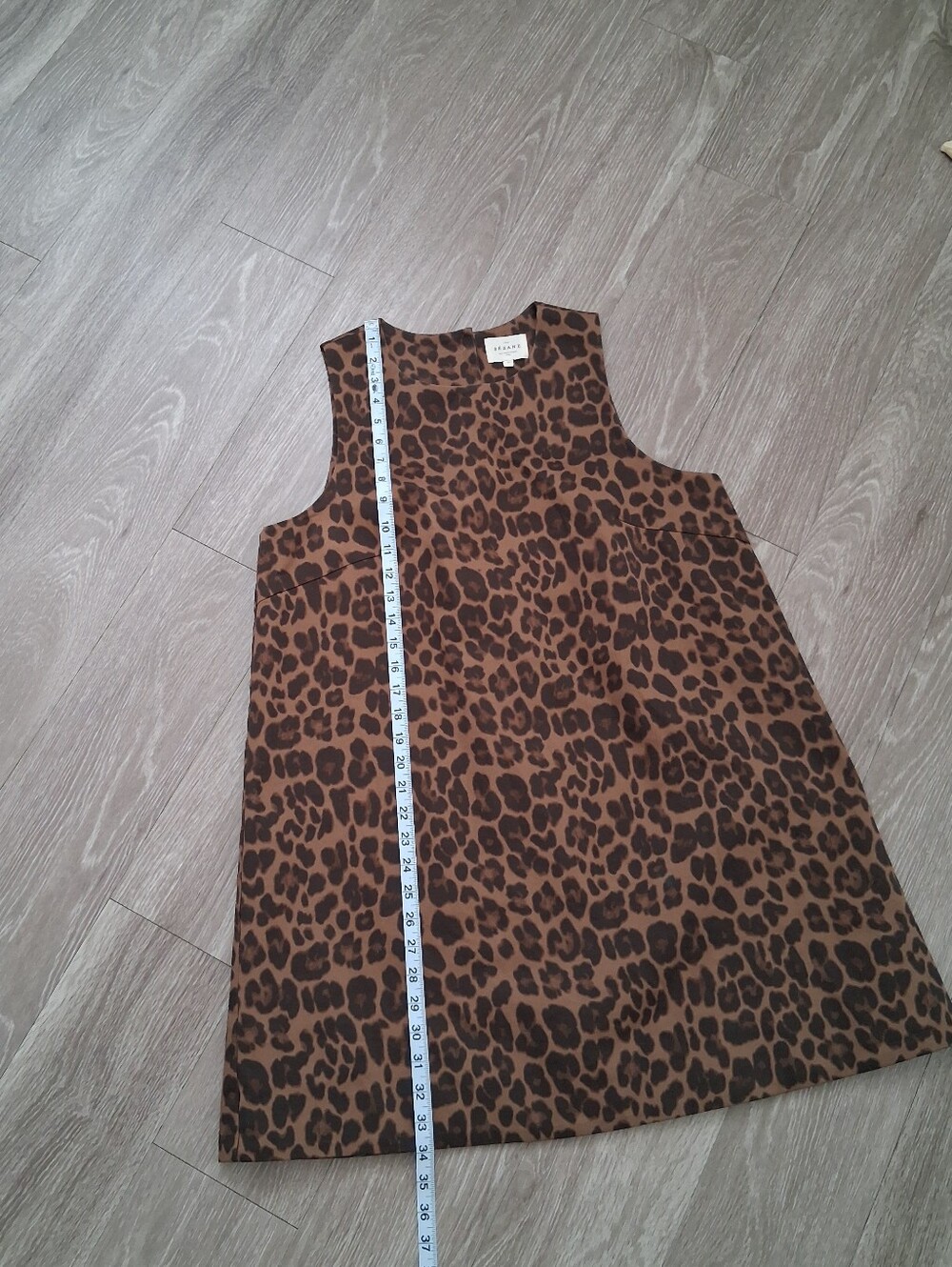 Sezane Nicia Dress Winter Leopard Caramel Organic Cotton - Picture 16 of 16